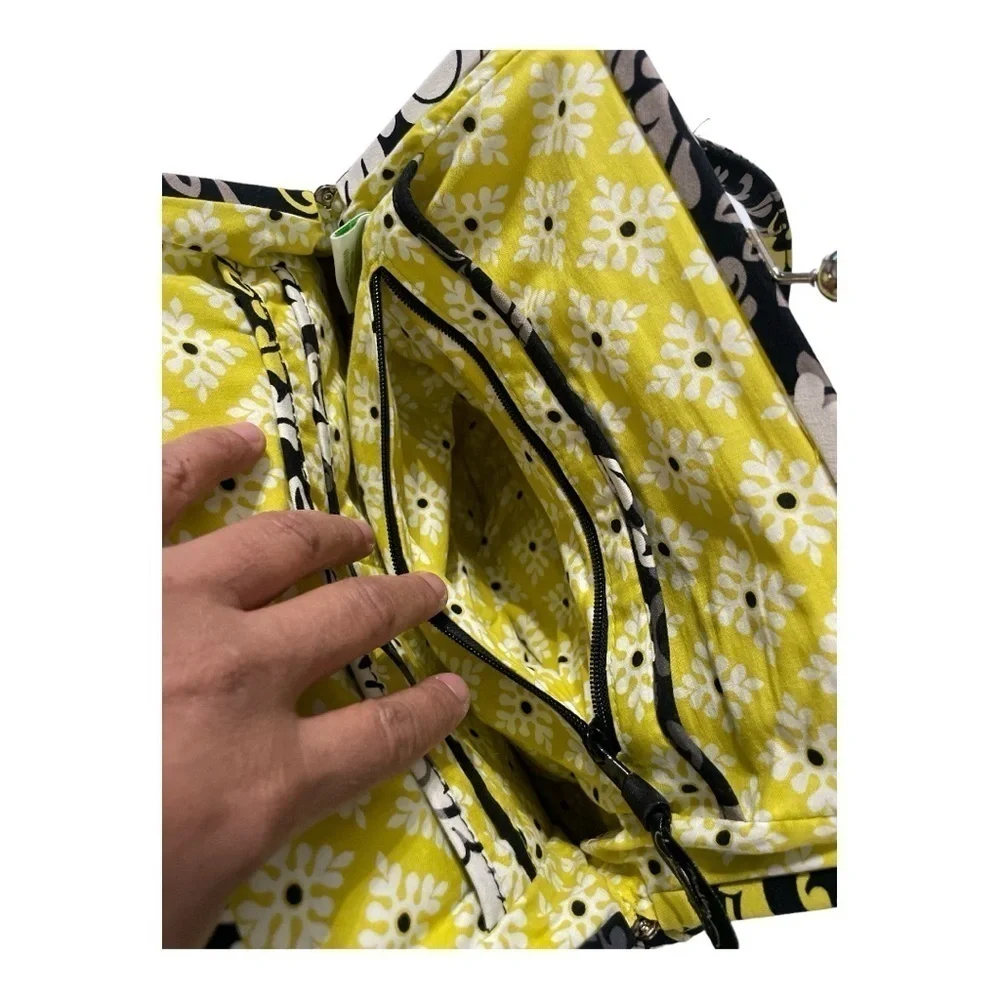 Vera Bradley Satchel Purse Quilted Cotton Chrome Frame Closure
